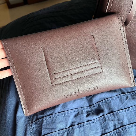 Sole Society Large Brown Tote Bag - Picture 10 of 12